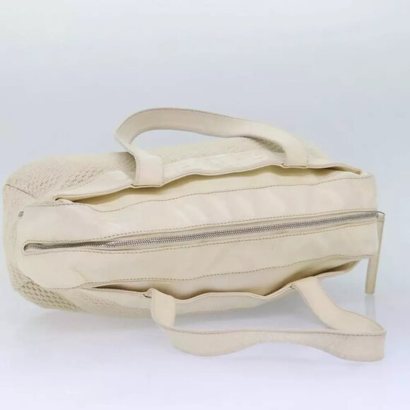 CHANEL Hand Bag Canvas Leather Beige CC Auth yb619 - Picture 7 of 16